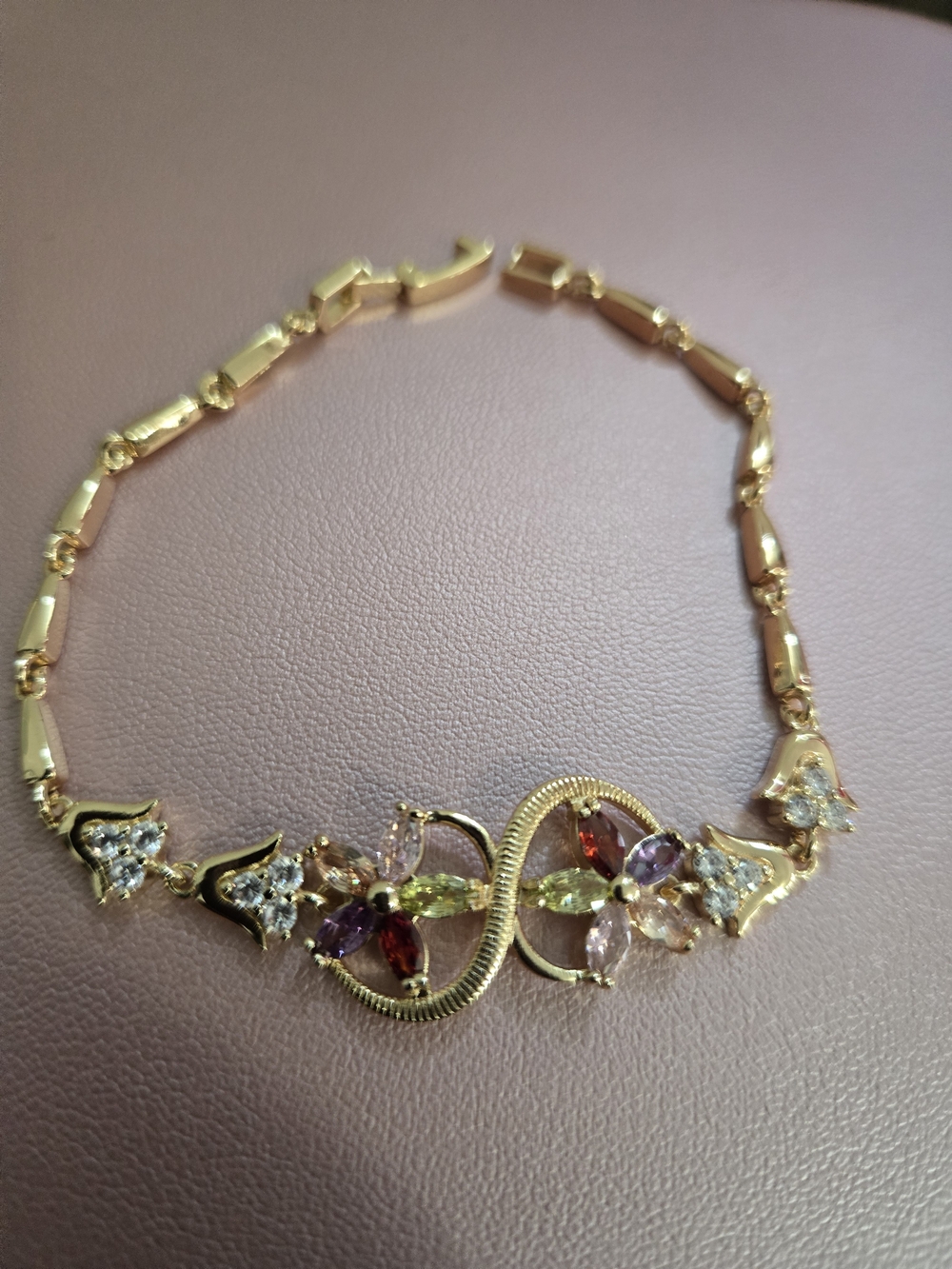 No Boundaries Gold-Tone Multicolor Floral Bracelet
